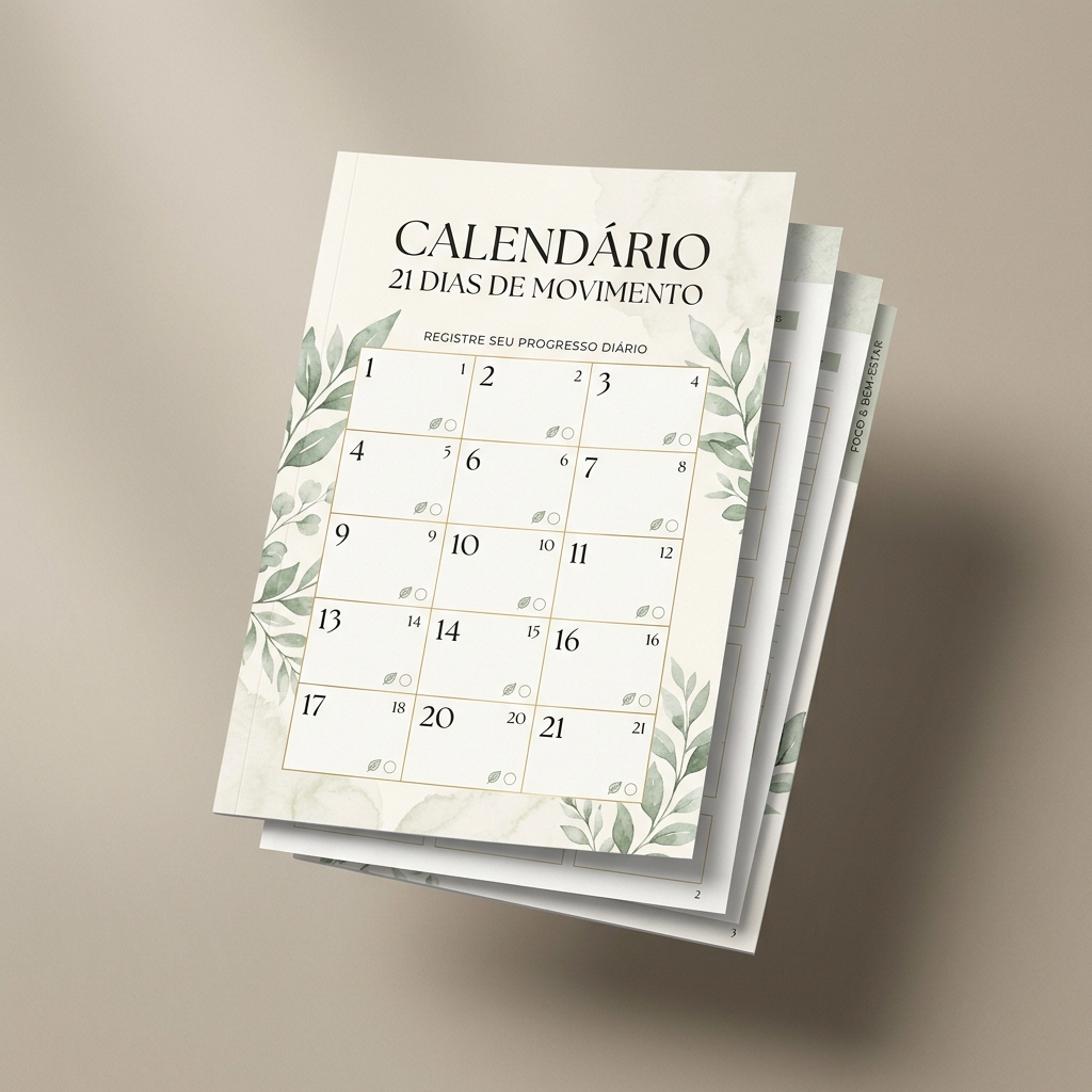 Mockup do Calendário 21 Dias de Movimento