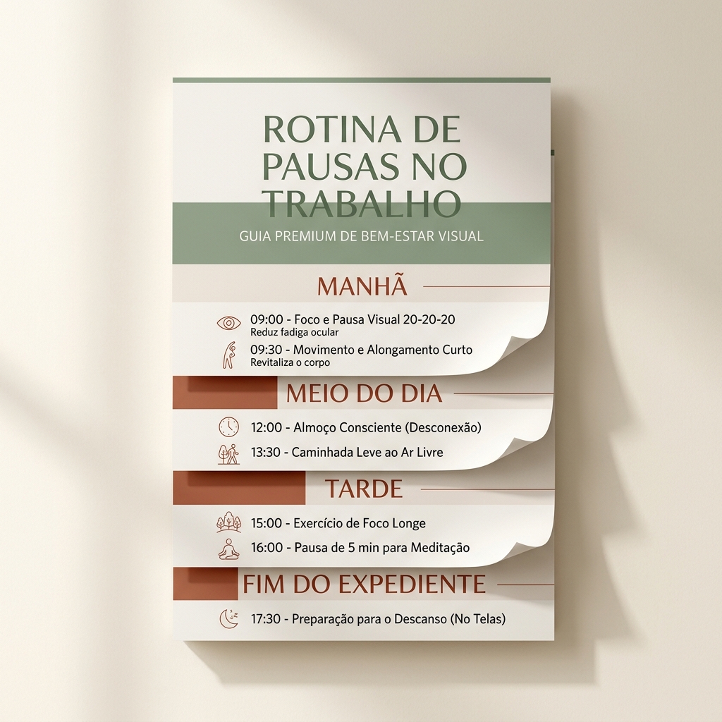 Mockup da Rotina de Pausas no Trabalho