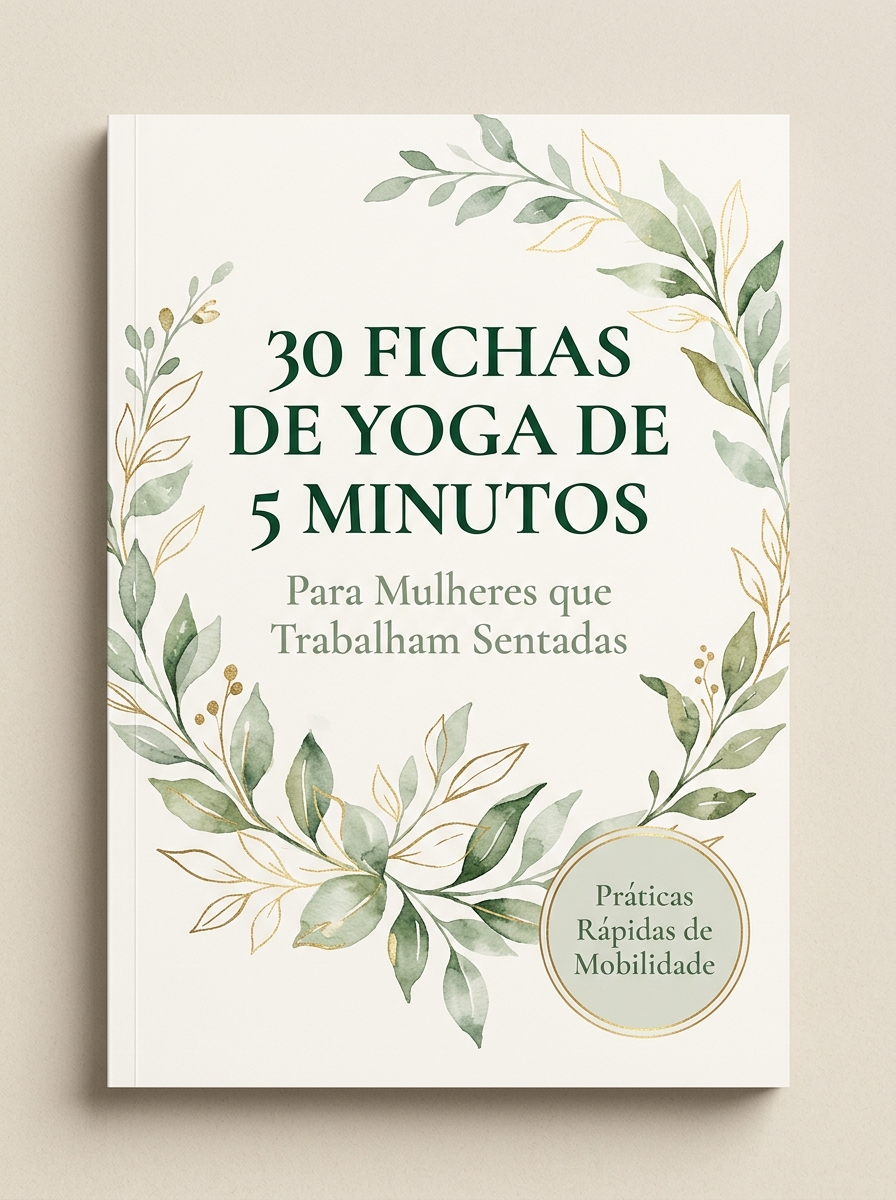 Capa: 30 Fichas de Yoga de 5 Minutos para quem trabalha sentada