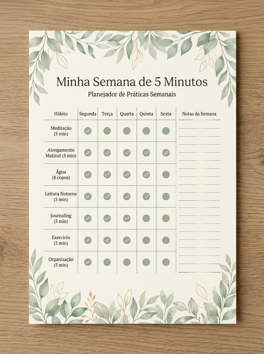 Ficha 10: Minha Semana de 5 Minutos - rastreador de práticas